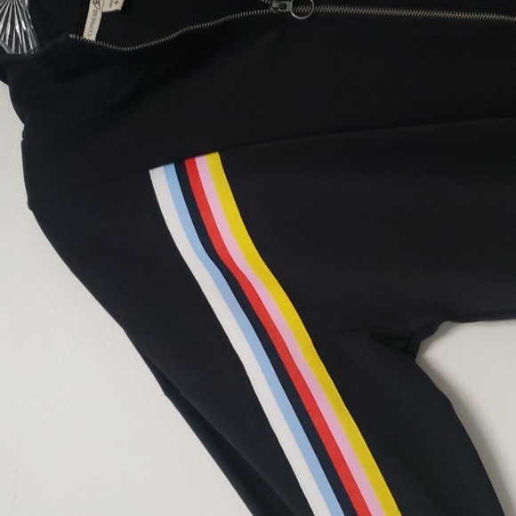 Express cropped track jacket with rainbow sleeves size small - Picture 9 of 15